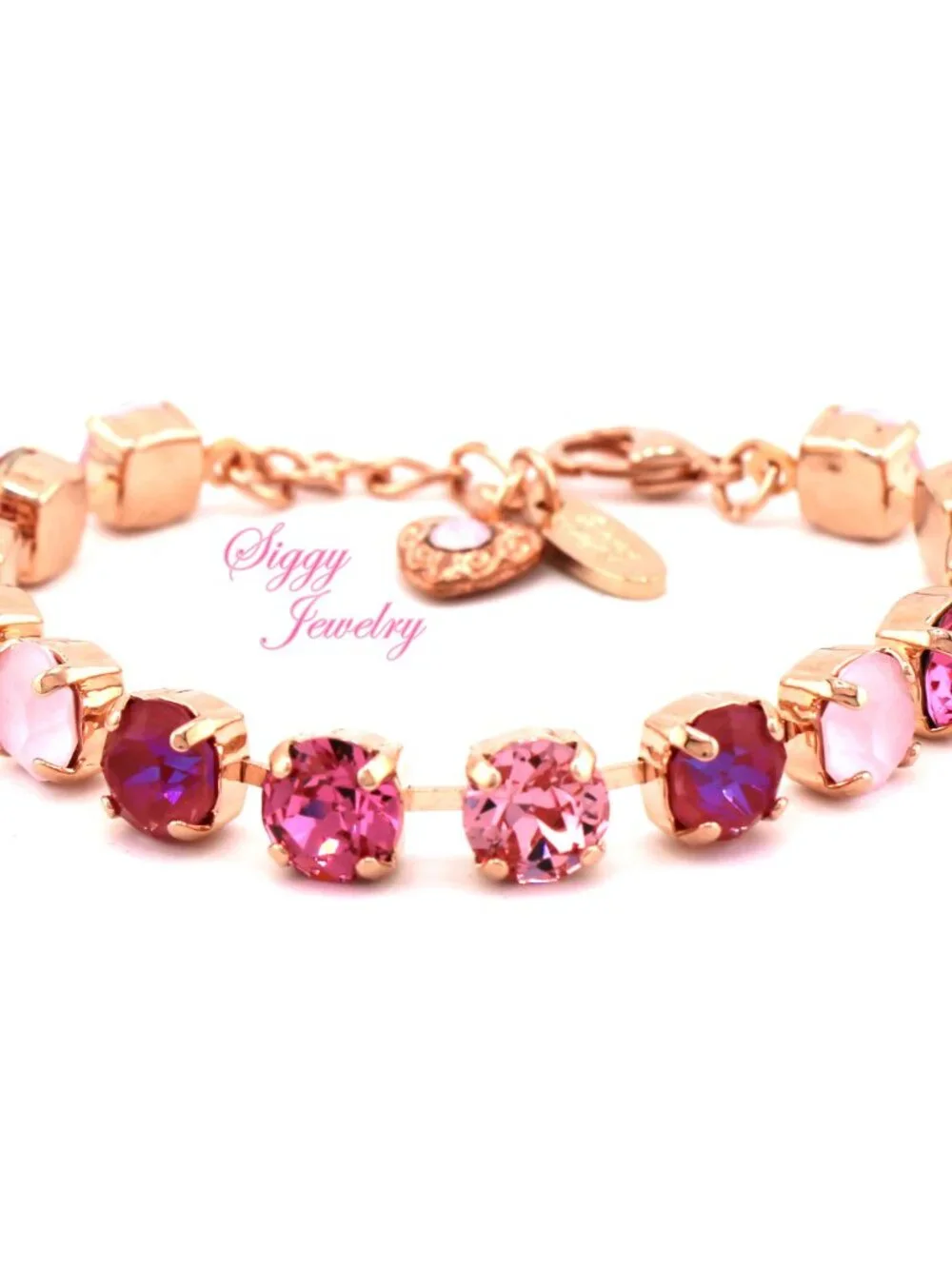 Raspberry Blush Tennis Bracelet Created with Crystals by Swarovski®, Rose Gold